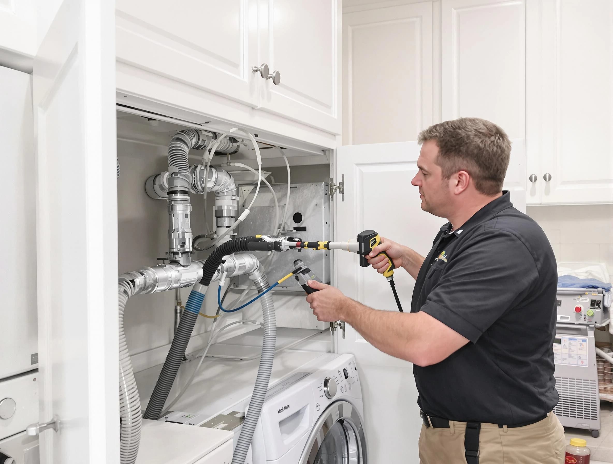 Nichols Hills Dryer Vent Cleaning professional removing severe blockage from a clogged dryer vent in Nichols Hills