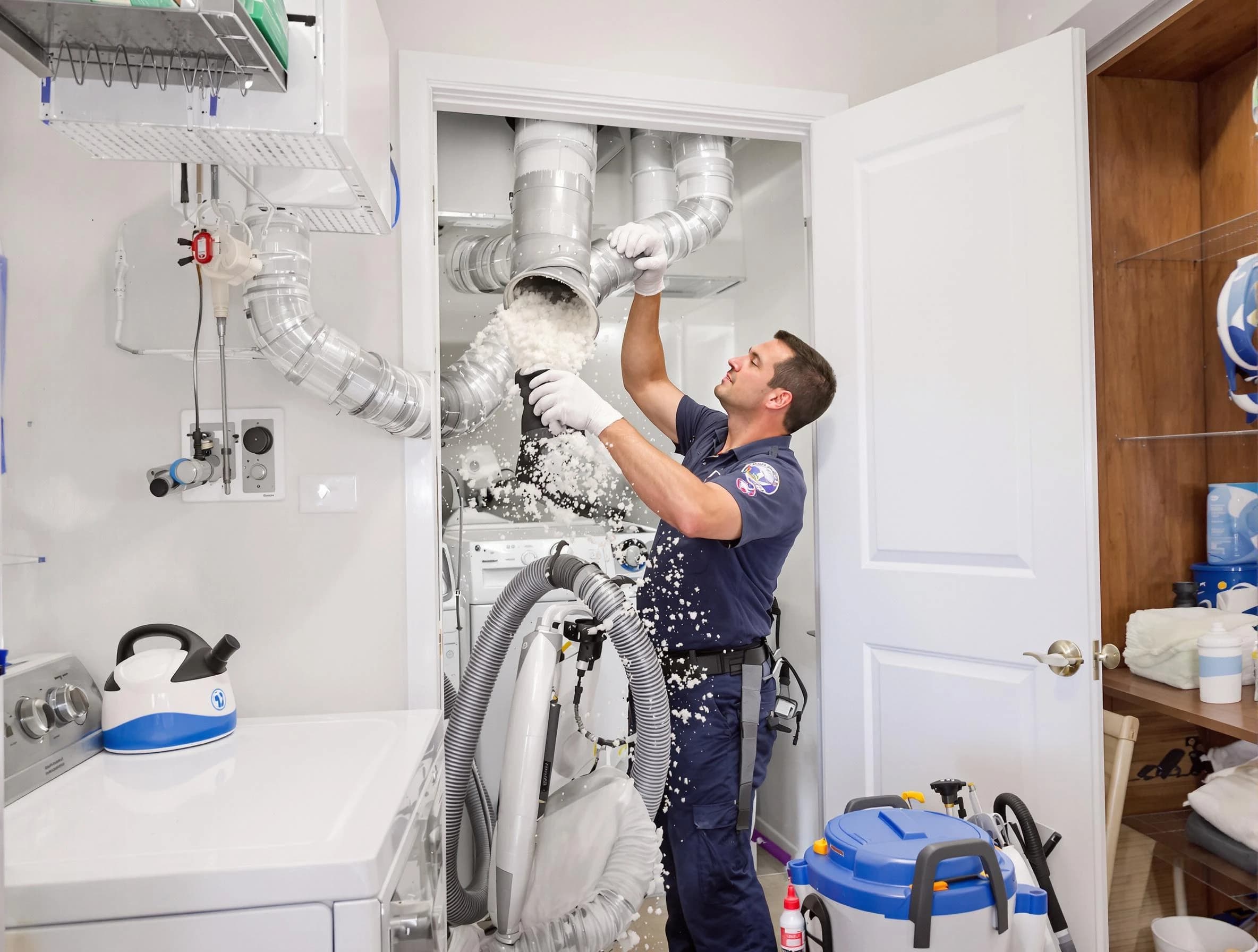 Nichols Hills Dryer Vent Cleaning technician delivering thorough residential dryer vent cleaning service in Nichols Hills