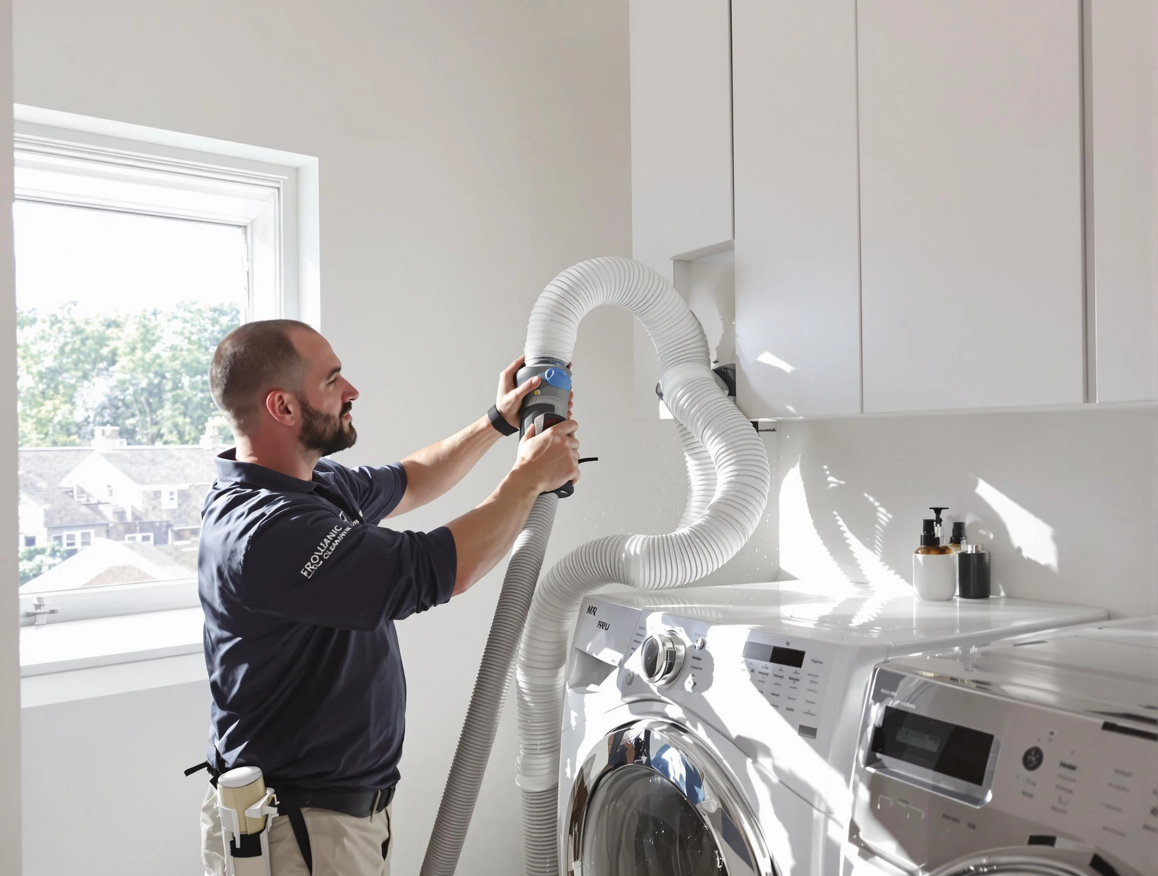 Certified Nichols Hills Dryer Vent Cleaning technician performing dryer vent cleaning in Nichols Hills
